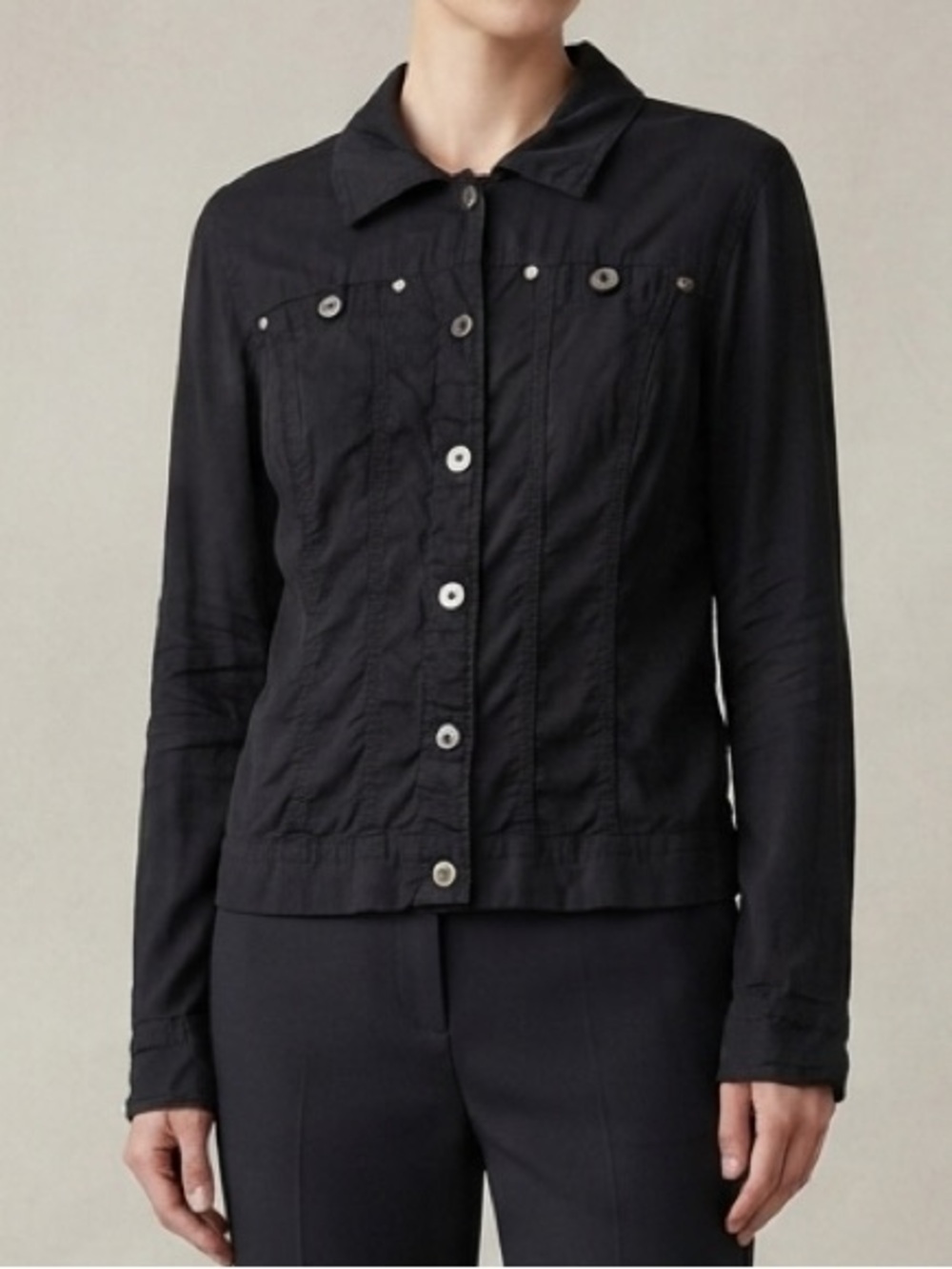 Simon Chang Black Long Sleeve Jacket Size 6 Small
